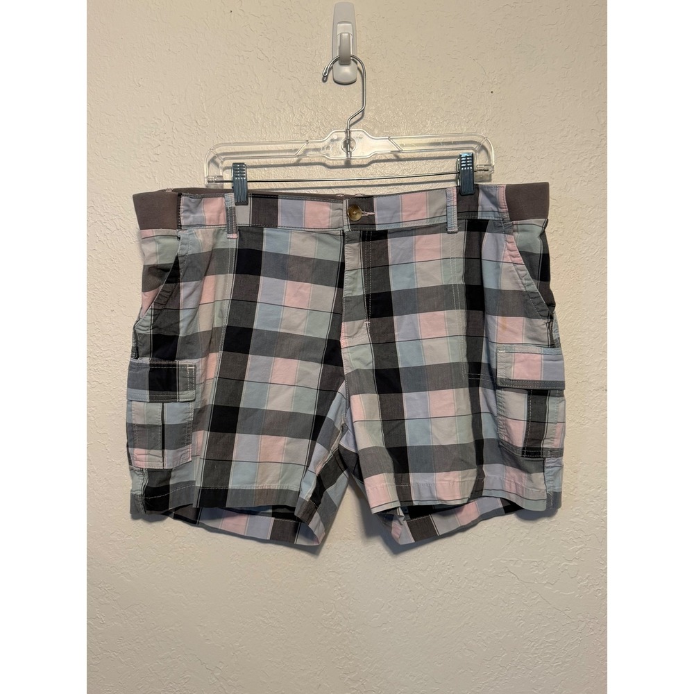 Lee Mens Plaid Cargo Shorts Multi-Color Pink Blue Grey Comfort Waistband